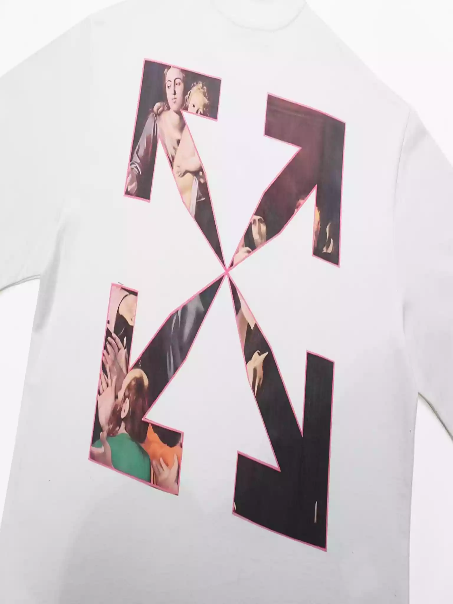 Off-White Sprayed Caravaggio Slim T-Shirt In White – OWS011