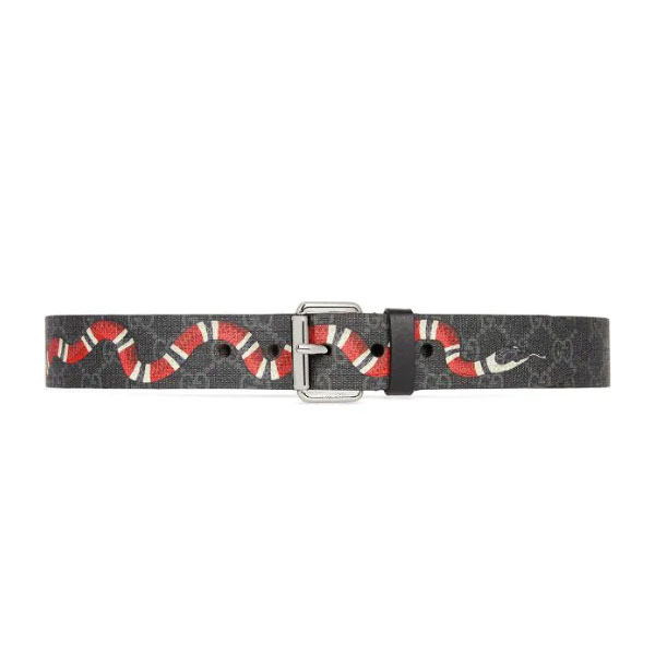 GUCCI GG SUPREME BELT WITH KINGSNAKE PRINT – GB035