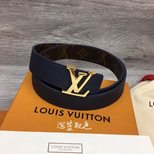 LOUIS VUITTON LV INITIALES 30MM REVERSIBLE BELT MONOGAM – LBE089