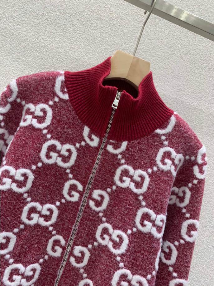 GUCCI Stitch Jacquard Red Knitwear – GCK056