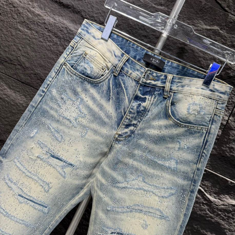 Amiri Ripp Stone Blue Jeans – AMIJ007
