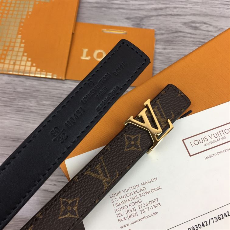 LOUIS VUITTON BELT LV INITIALES RESERSIBLE MONOGRAM 1W NOIR BLACK/BROWN – LBE004
