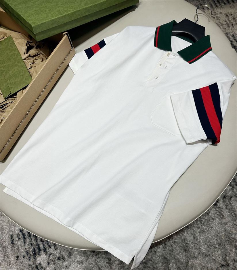 GUCCI COTTON JERSEY POLO WITH WEB – GGS029