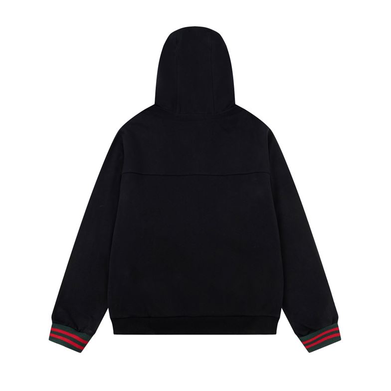 GUCCI WEB STRIPE COTTON JERSEY JACKET IN BLACK – GCJ027