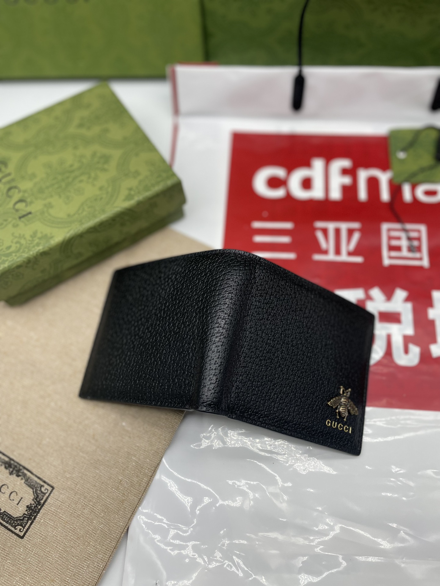 BLACK LEATHER ANIMALIER WALLET – WLG058