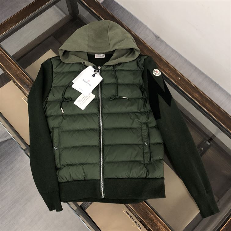 MONCLER DOWN FRONT FULL ZIP CARDIGAN GREEN – MC097