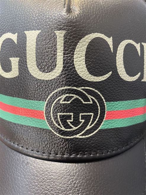 GUCCI LOGO LEATHER CAP IN BLACK – GH141