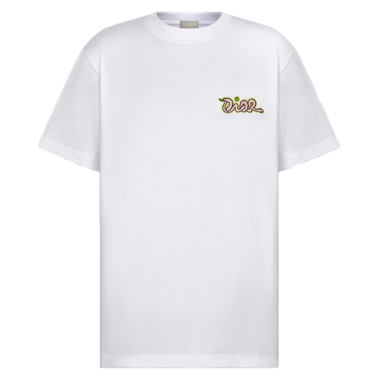 CD AND KAWS T-SHIRT, RELAXED FIT WHITE COTTON JERSEY – DOT032