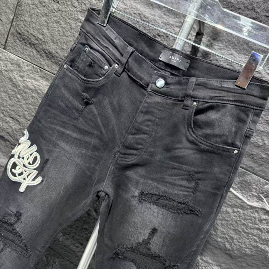 Amiri Ripp Black Embroider Jeans – AMIJ023