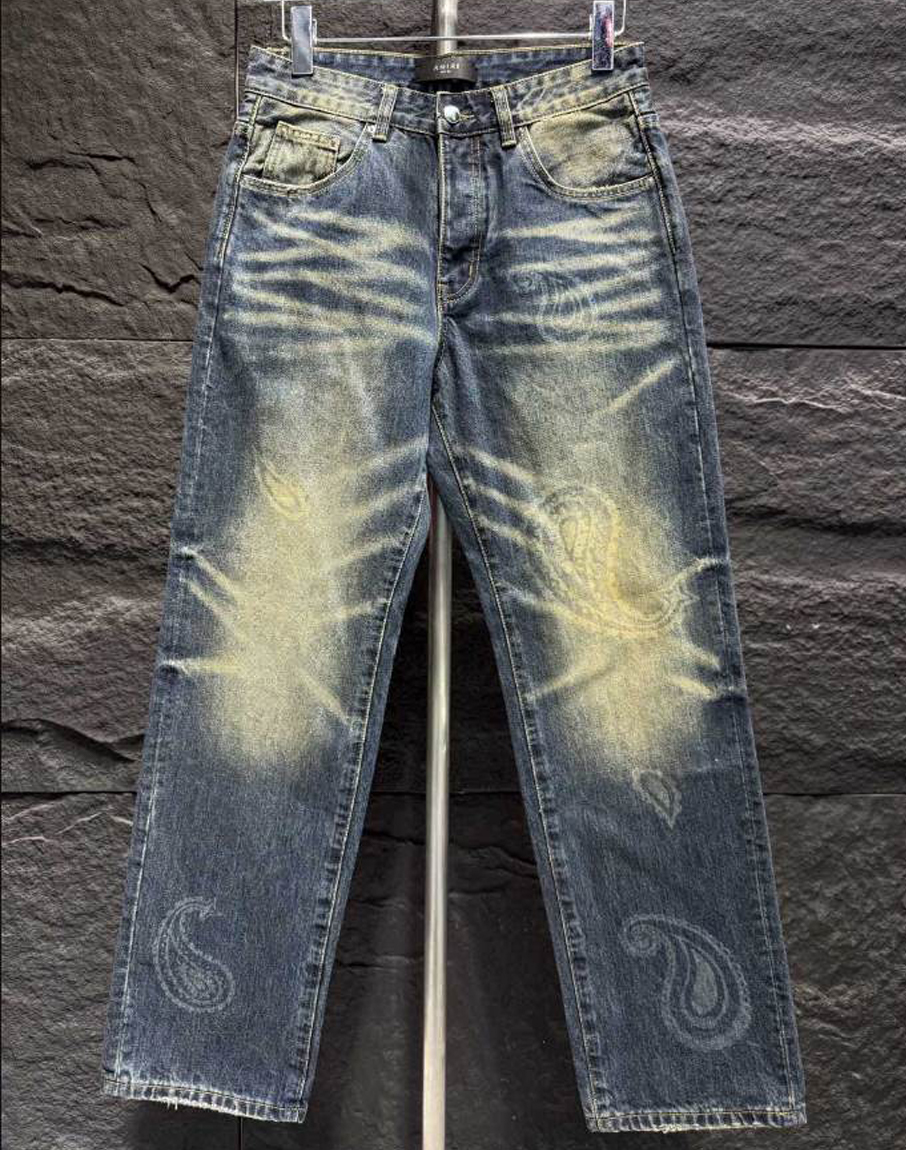 Amiri Blue Yellow Jeans – AMIJ032
