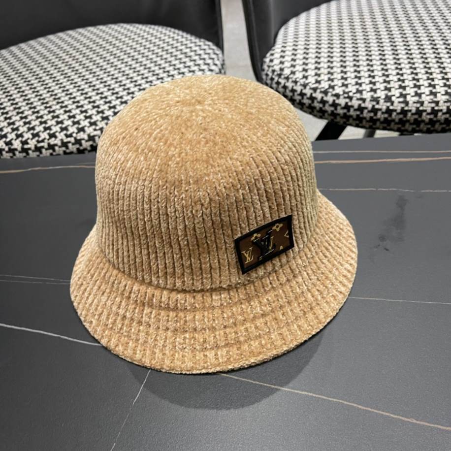 Louis Vuitton Bucket Corduroy Dome Light Brown Hats – LVC006