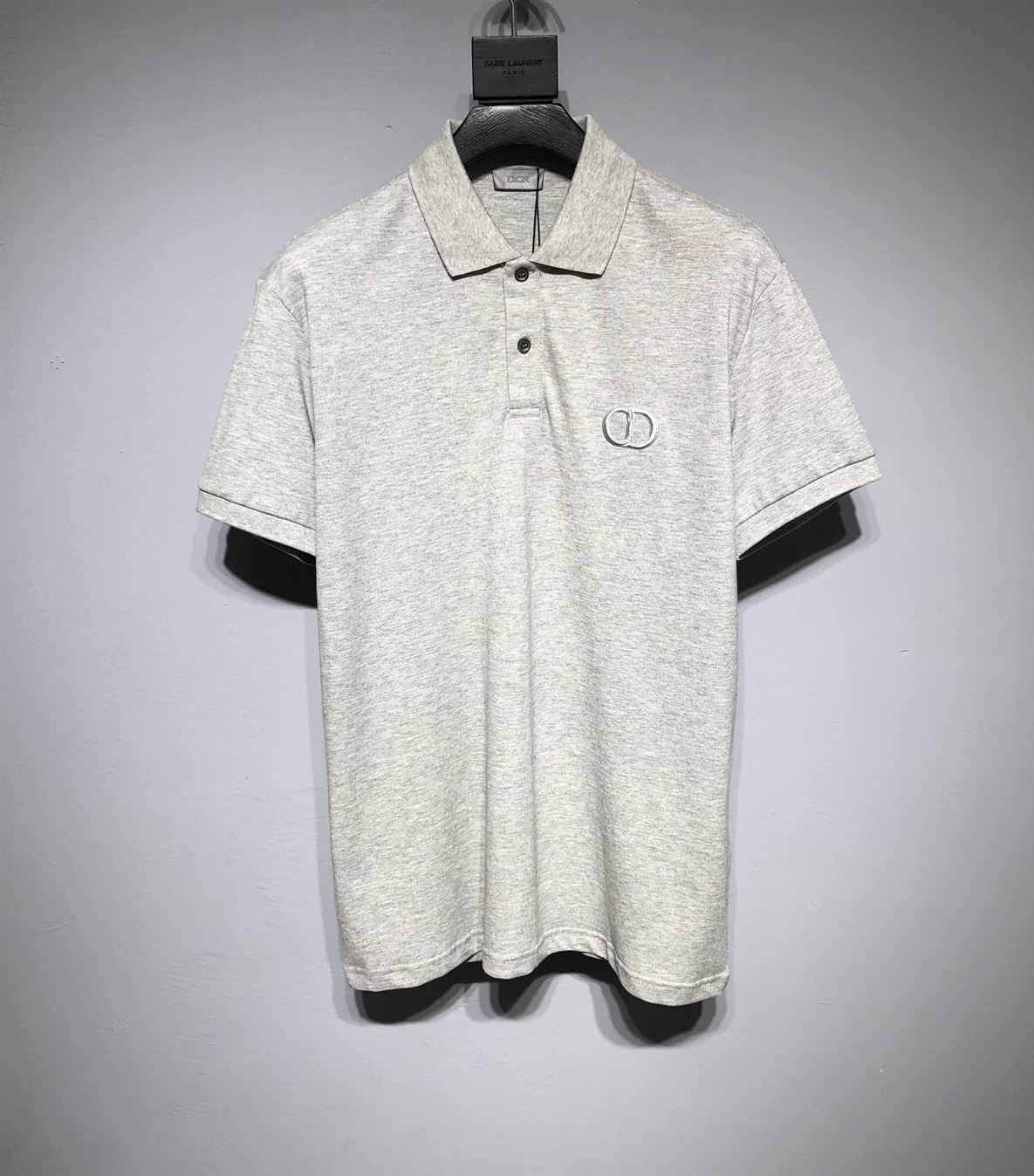 DIOR CD ICON POLO SHIRT GRAY COTTON PIQUÃ‰ – DOT024