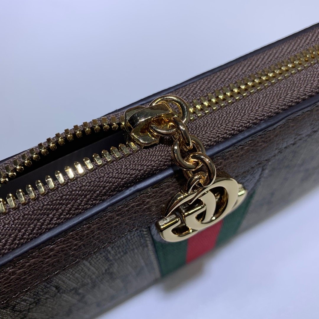GUCCI OPHIDIA GG ZIP AROUND WALLET BEIGE- WLG026