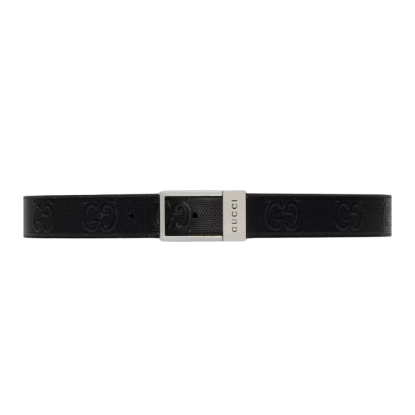 GUCCI GG BELT WITH RECTANGULAR BUCKLE – GB044