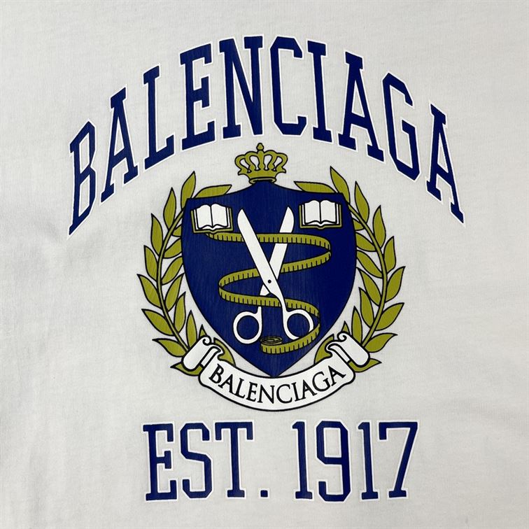 BALENCIAGA COLLEGE T-SHIRT MEDIUM FIT IN WHITE – BAS009