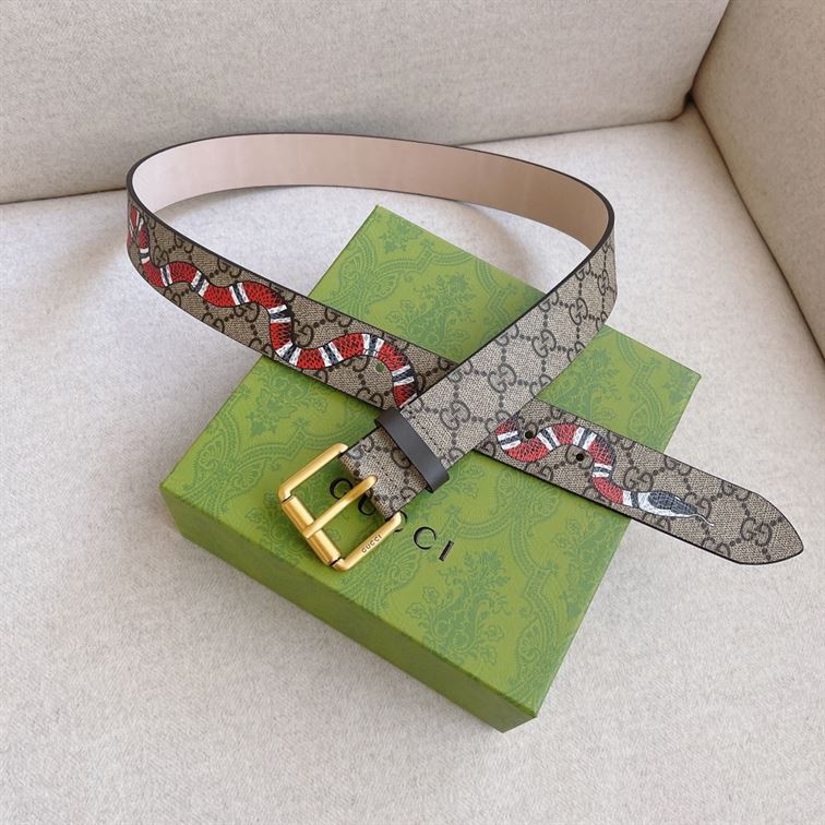 GUCCI GG SUPREME BELT WITH KINGSNAKE PRINT – GB034