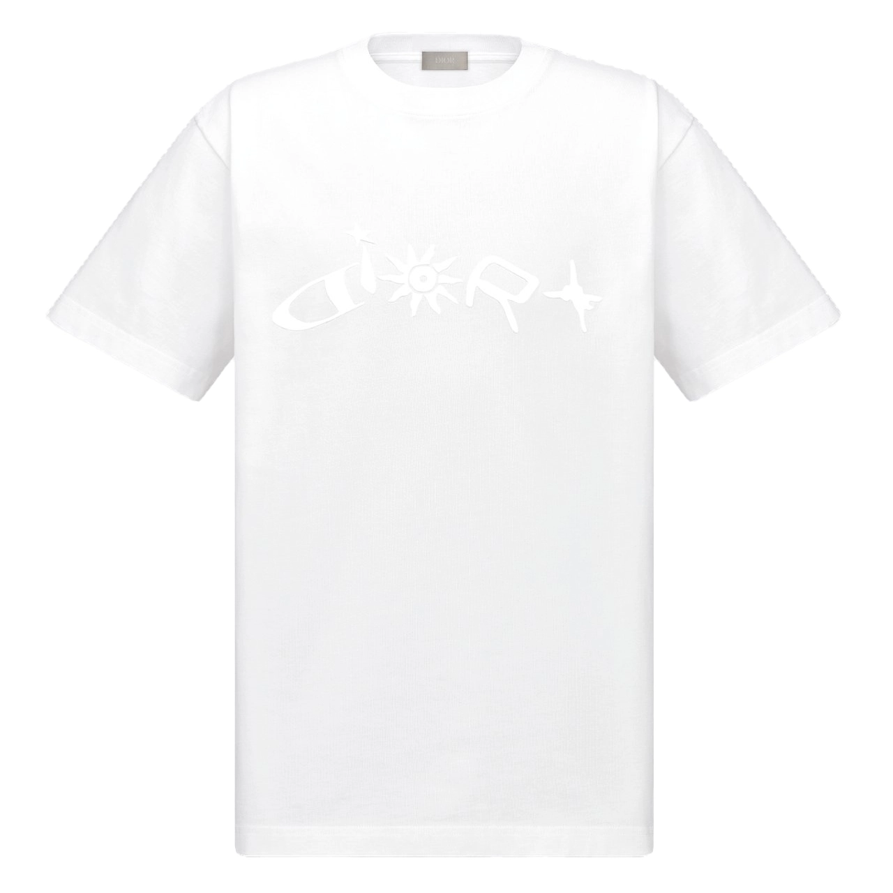 DIOR AND LEWIS HAMILTON T-SHIRT, RELAXED FIT WHITE COTTON JERSEY – DOT030