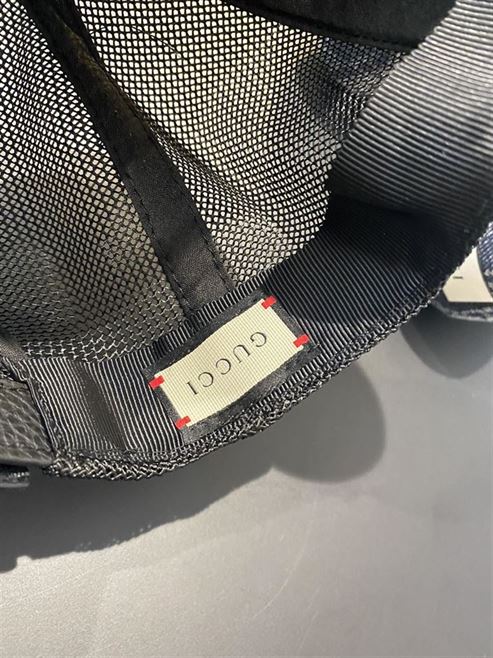 GUCCI LOGO LEATHER CAP IN BLACK – GH141