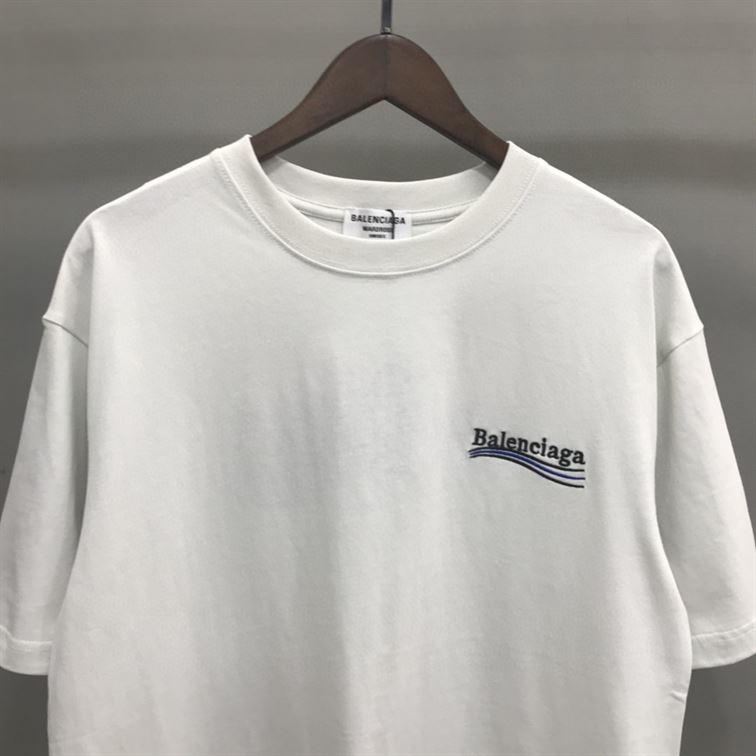 BALENCIAGA MEN’S POLITICAL CAMPAIGN T-SHIRT LARGE FIT IN WHITE – BAS020