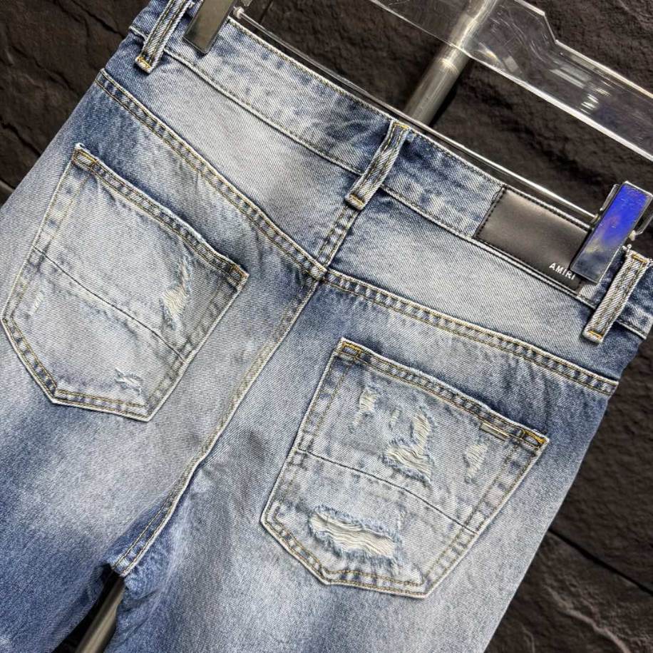 Amiri Ripp Double Knee Blue Jeans – AMIJ041