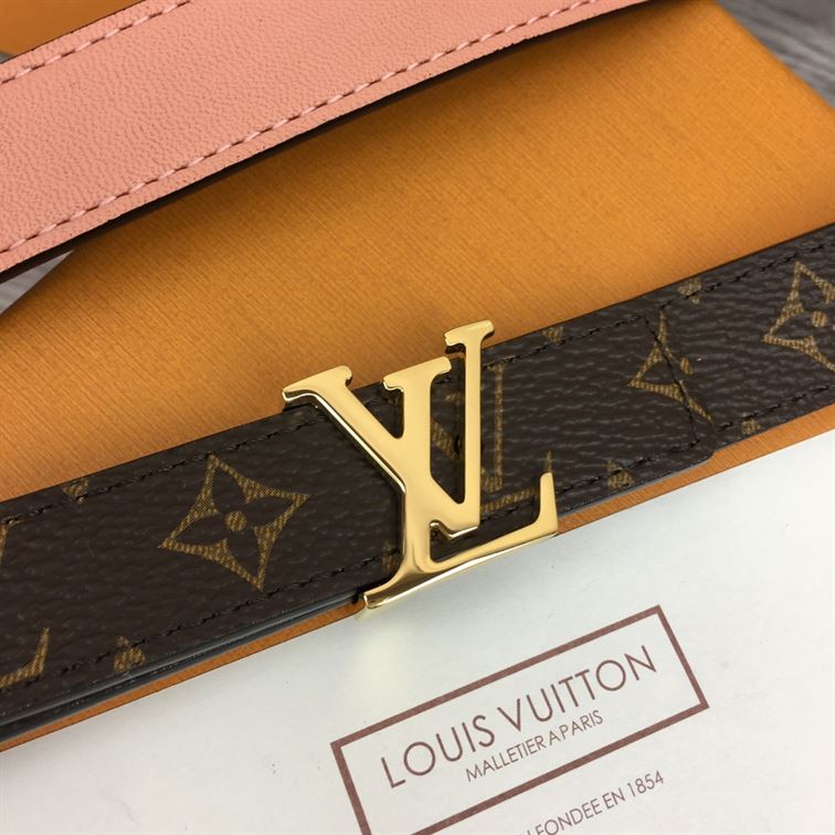 LOUIS VUITTON BELT LV INITIALES RESERSIBLE MONOGRAM ROSE POUDRE – LBE003