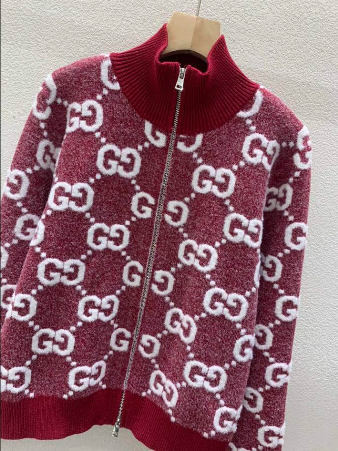 GUCCI Stitch Jacquard Red Knitwear – GCK056