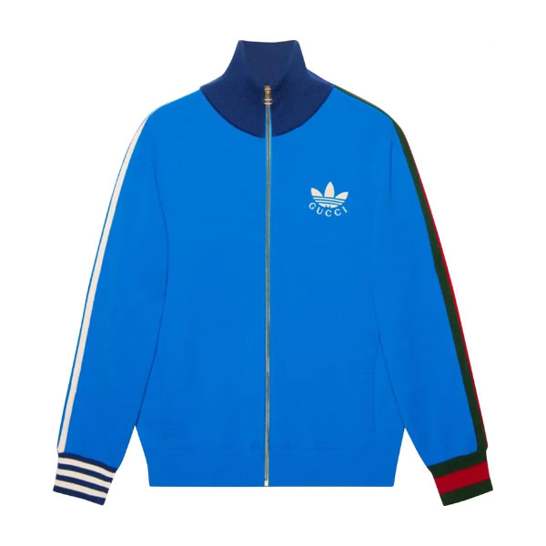 GUCCI X ADIDAS VISCOSE ZIP-UP JACKET BLUE – GCJ021