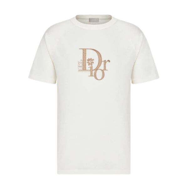DIOR RELAXED-FIT DIOR BY ERL T-SHIRT WHITE SLUB COTTON JERSEY – DOT021