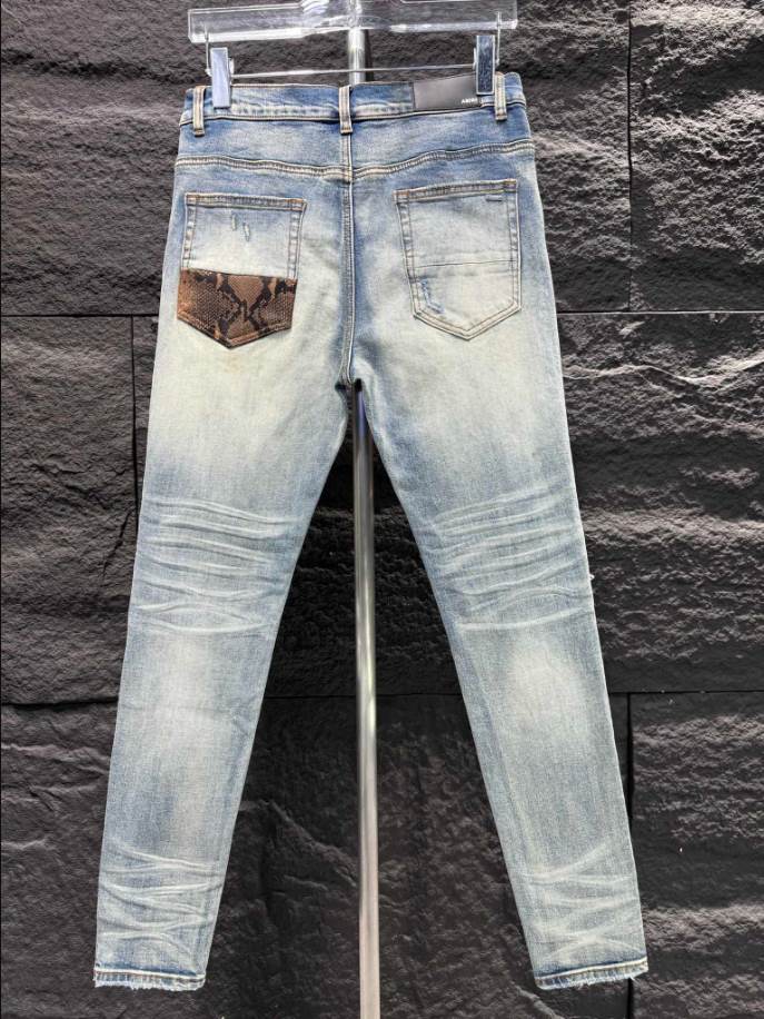 Amiri Ripp Brown Blue Jeans – AMIJ028