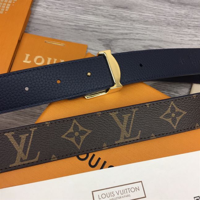 LOUIS VUITTON LV INITIALES 30MM REVERSIBLE BELT MONOGAM – LBE089