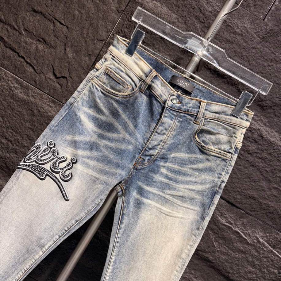Amiri White Embroider Jeans – AMIJ033