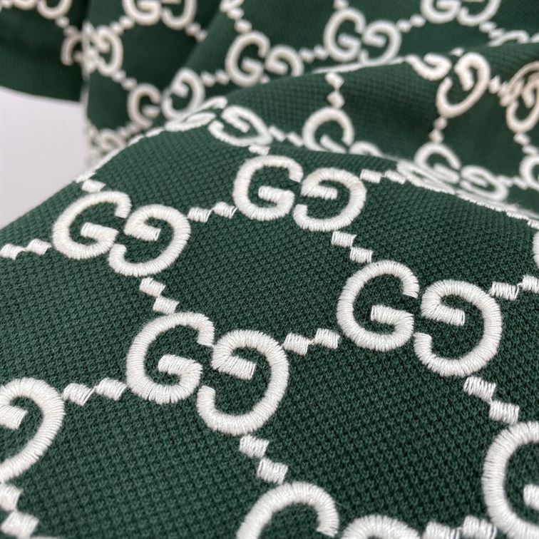 GUCCI NOJUM GG STRECH COTTON POLO IN GREEN – GGS012