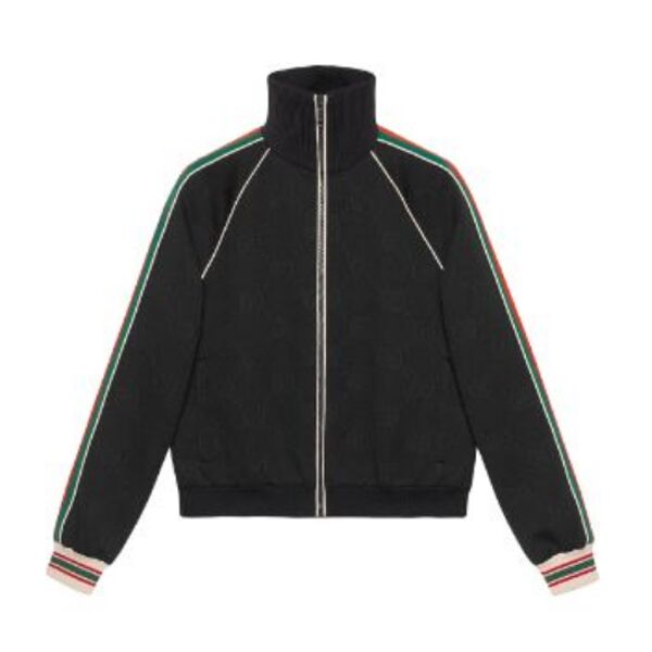 GUCCI GG JACQUARD JERSEY ZIP JACKET BLACK GG JACQUARD JERSEY – GCJ001