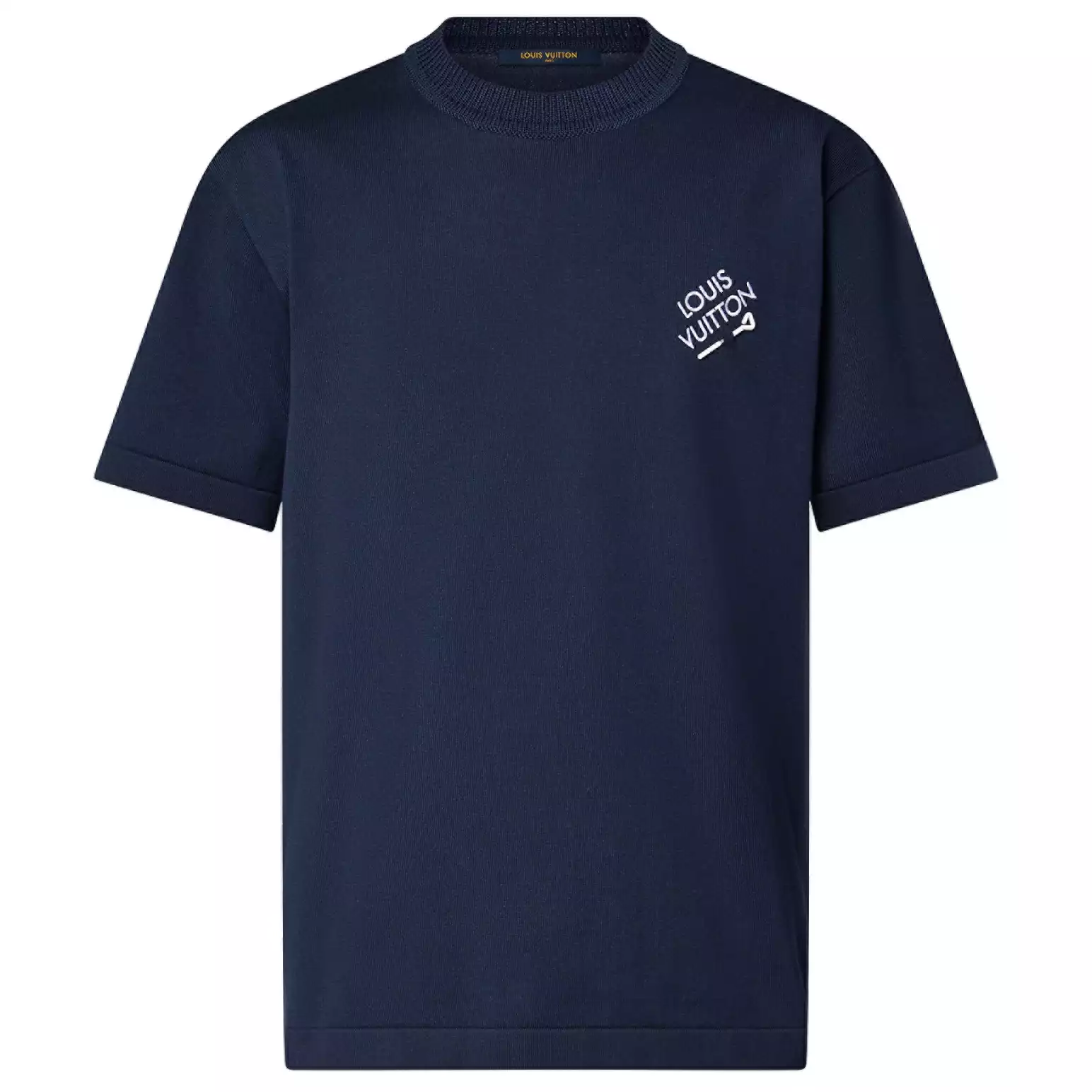SIGNATURE SHORT-SLEEVED COTTON CREWNECK IN BLUE – LVTS113