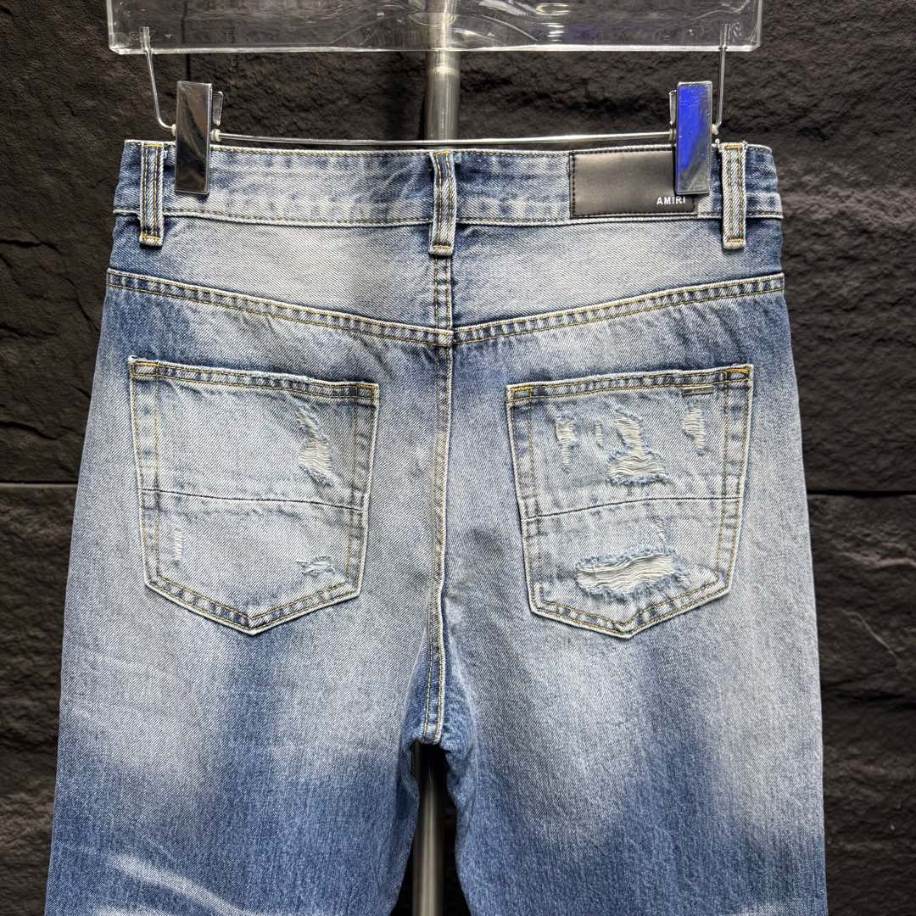 Amiri Ripp Double Knee Blue Jeans – AMIJ041
