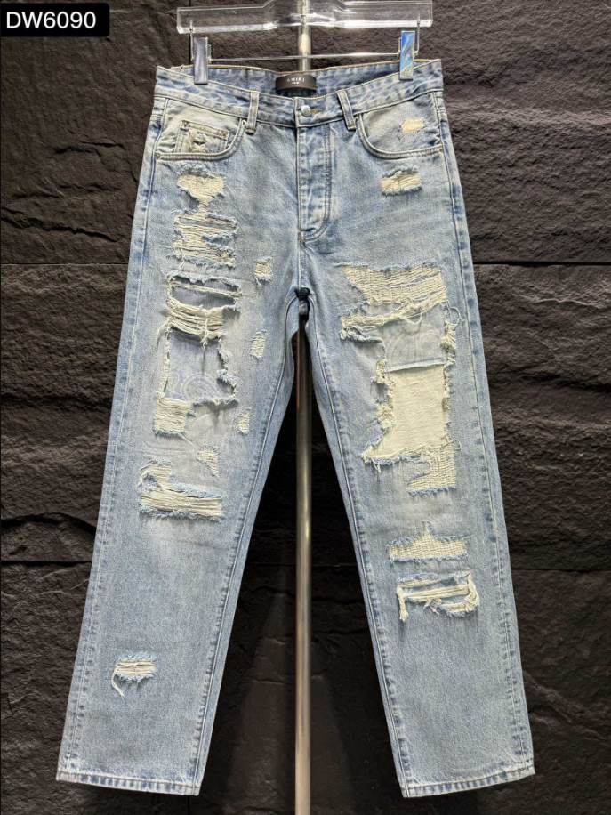 Amiri Ripp Blue White Jean – AMIJ002