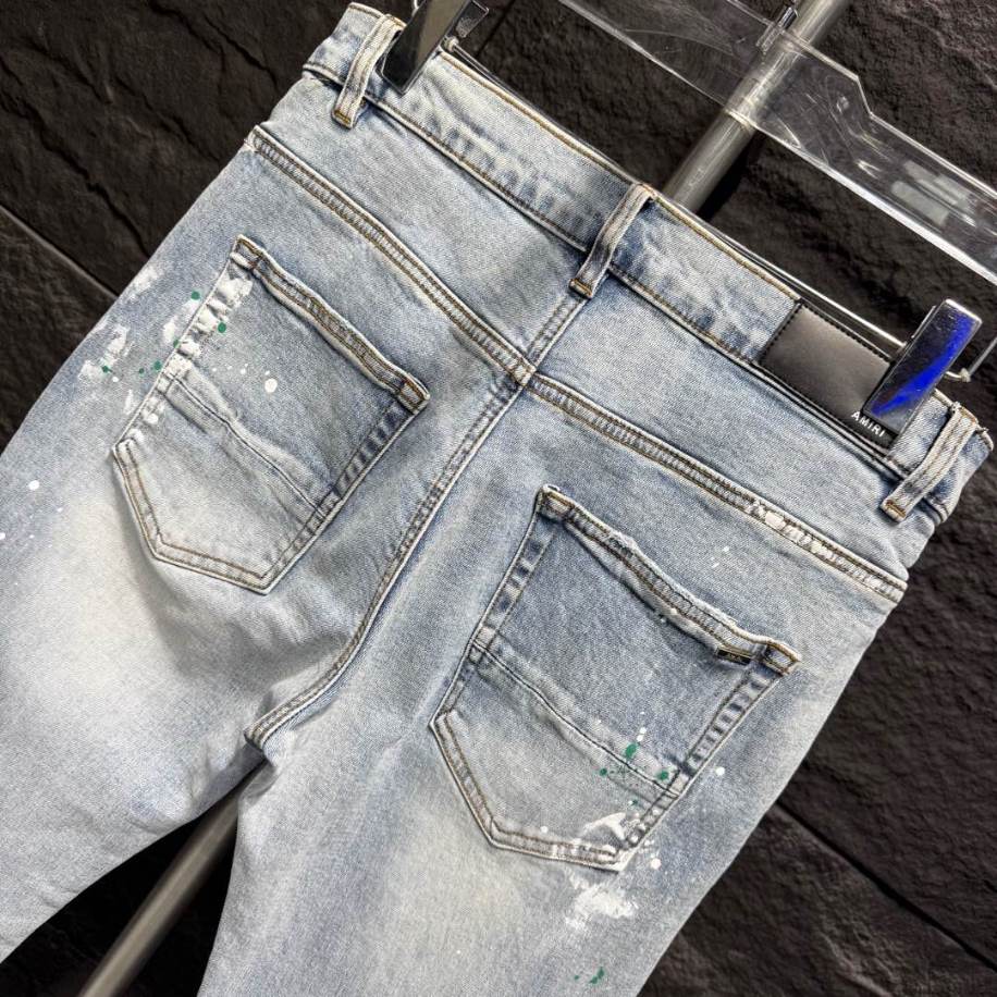 Amiri Paint Splatter Green Yellow Jeans – AMIJ035