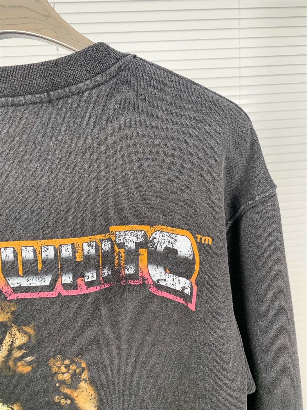 OFF-WHITE DIGIT BACCHUS COTTON SWEATSHIRT CHARCOAL GREY – OS018