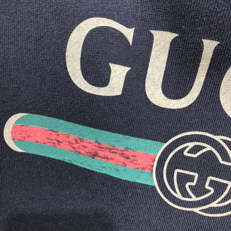 GUCCI BLACK VINTAGE LOGO COTTON SWEATSHIRT HOODED – GCK006