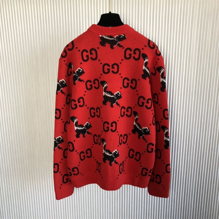 GUCCI GG AND SKUNK WOOL KNIT SWEATER – GCK012