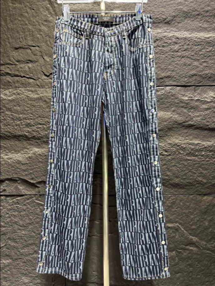 Amiri Jacquard Snap Black Jeans – AMIJ005