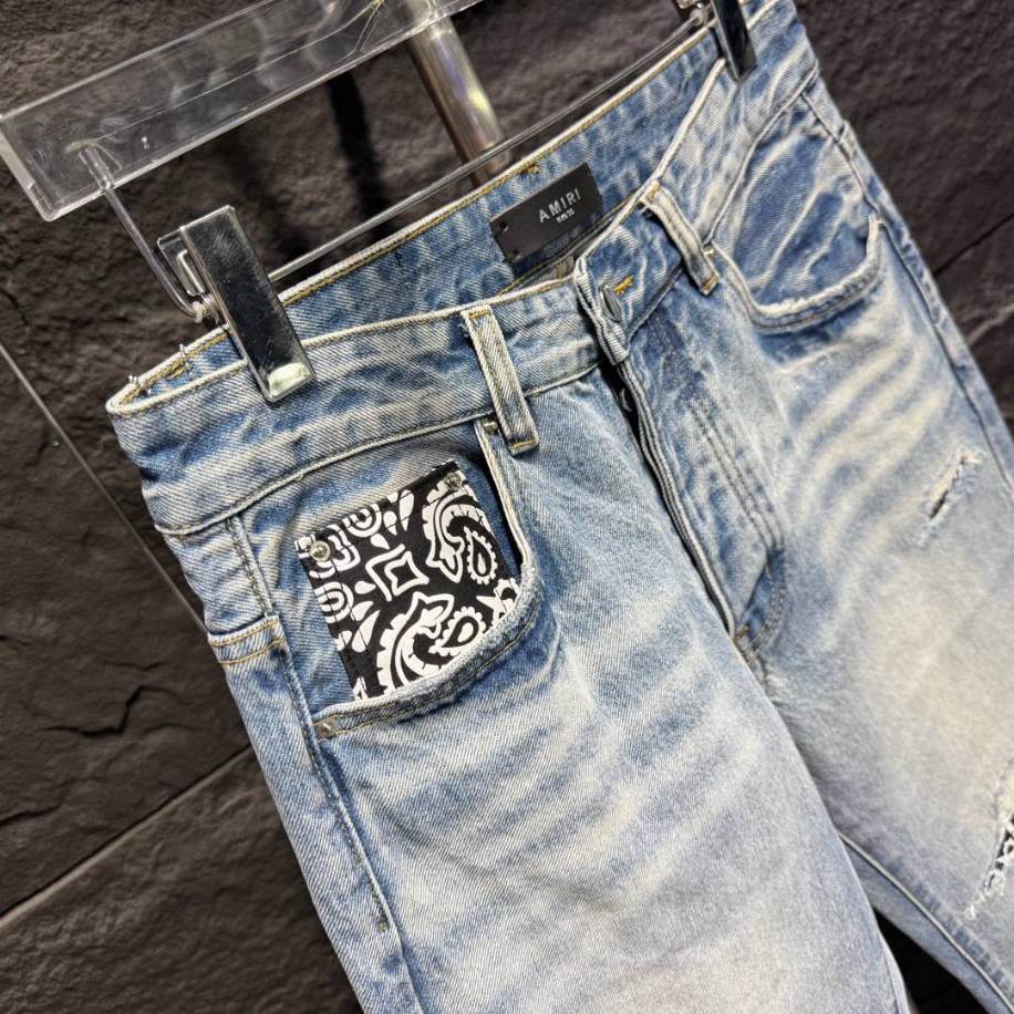 Amiri Rip White Blue Jeans – AMIJ037
