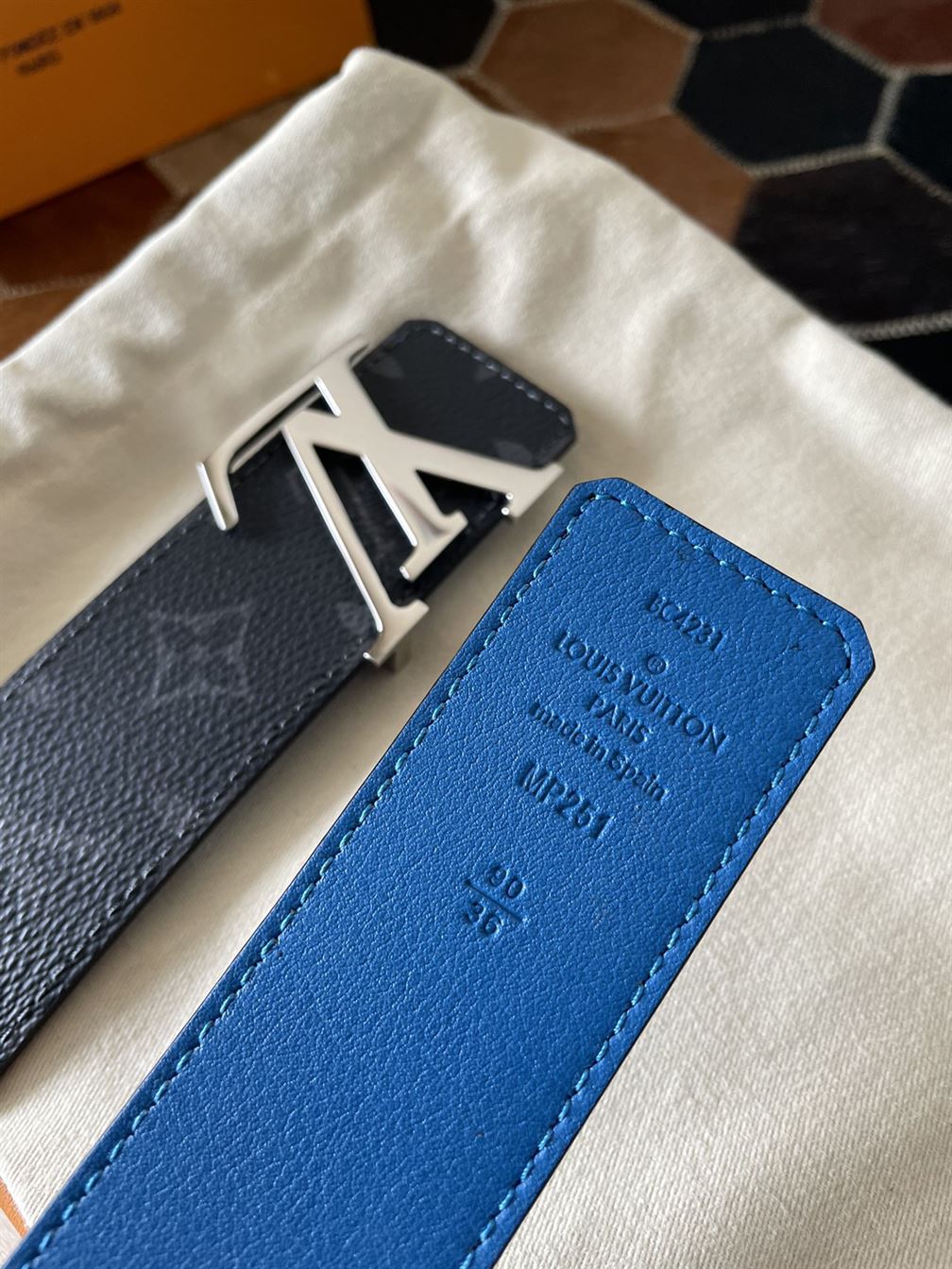 LV INITIALS 40MM REVERSIBLE BELT – LBE011