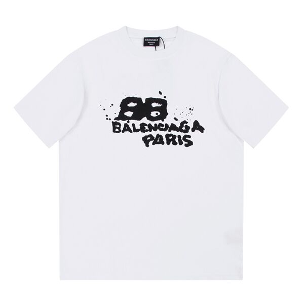 BALENCIAGA HAND DRAWN BB ICON T-SHIRT MEDIUM FIT IN WHITE – BAS014