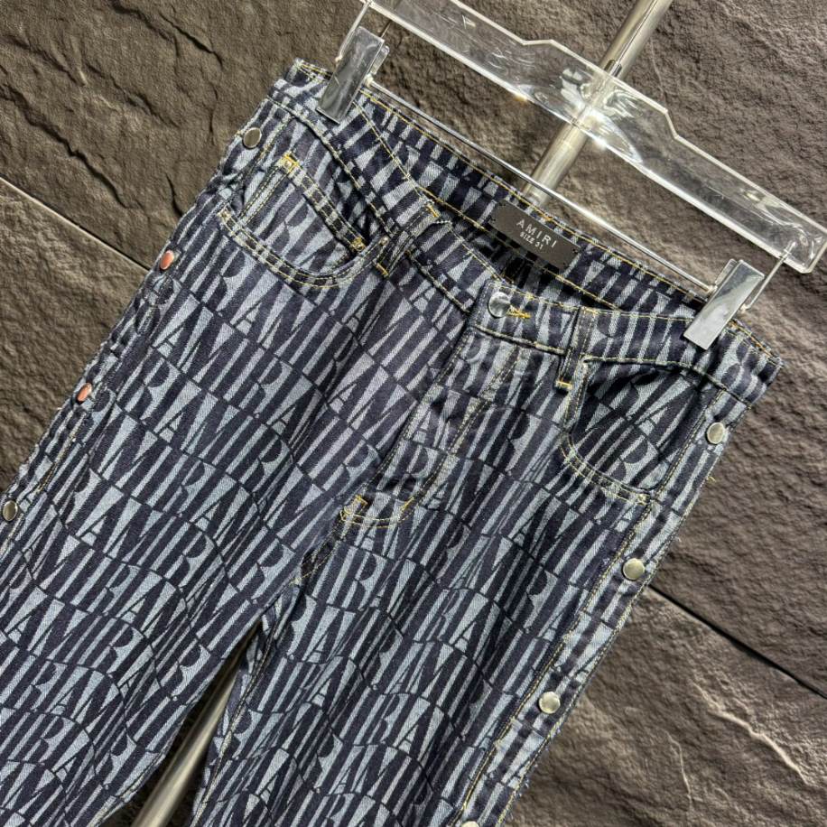 Amiri Jacquard Snap Black Jeans – AMIJ005