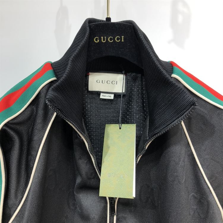GUCCI GG JACQUARD JERSEY ZIP JACKET BLACK GG JACQUARD JERSEY – GCJ001