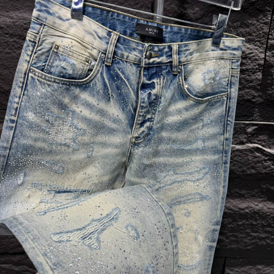 Amiri Ripp Stone Blue Jeans – AMIJ007