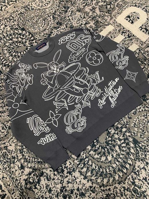 LOUIS VUITTON CREW NECK PULLOVERS MONOGRAM SWEATERS – LVH032