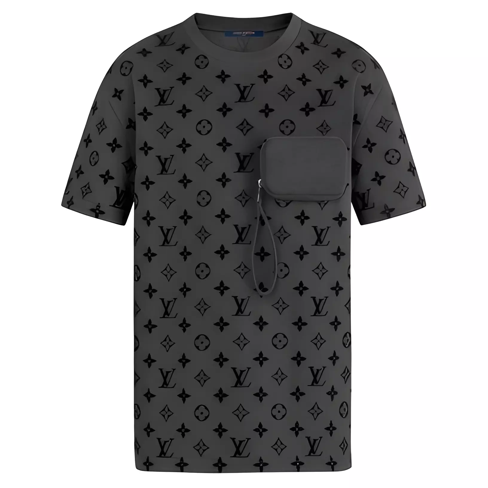 LV HOOK AND LOOP MONOGRAM SHORT-SLEEVE T-SHIRT IN GREY – LVTS106