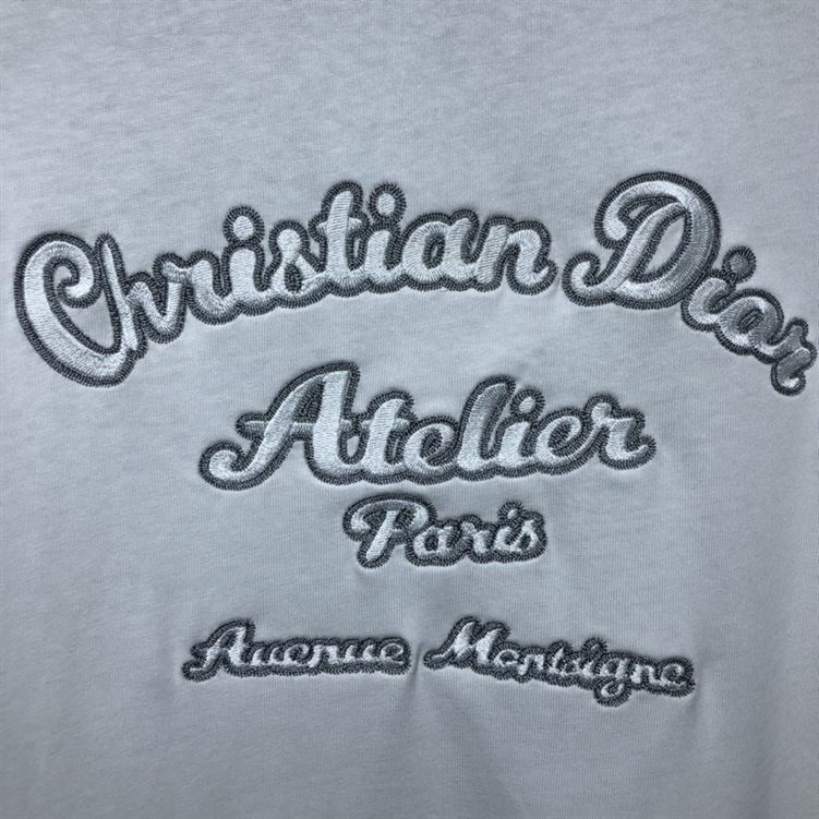 CHRISTIAN DIOR ATELIER’ T-SHIRT RELAXED FIT WHITE COTTON JERSEY – DOT023